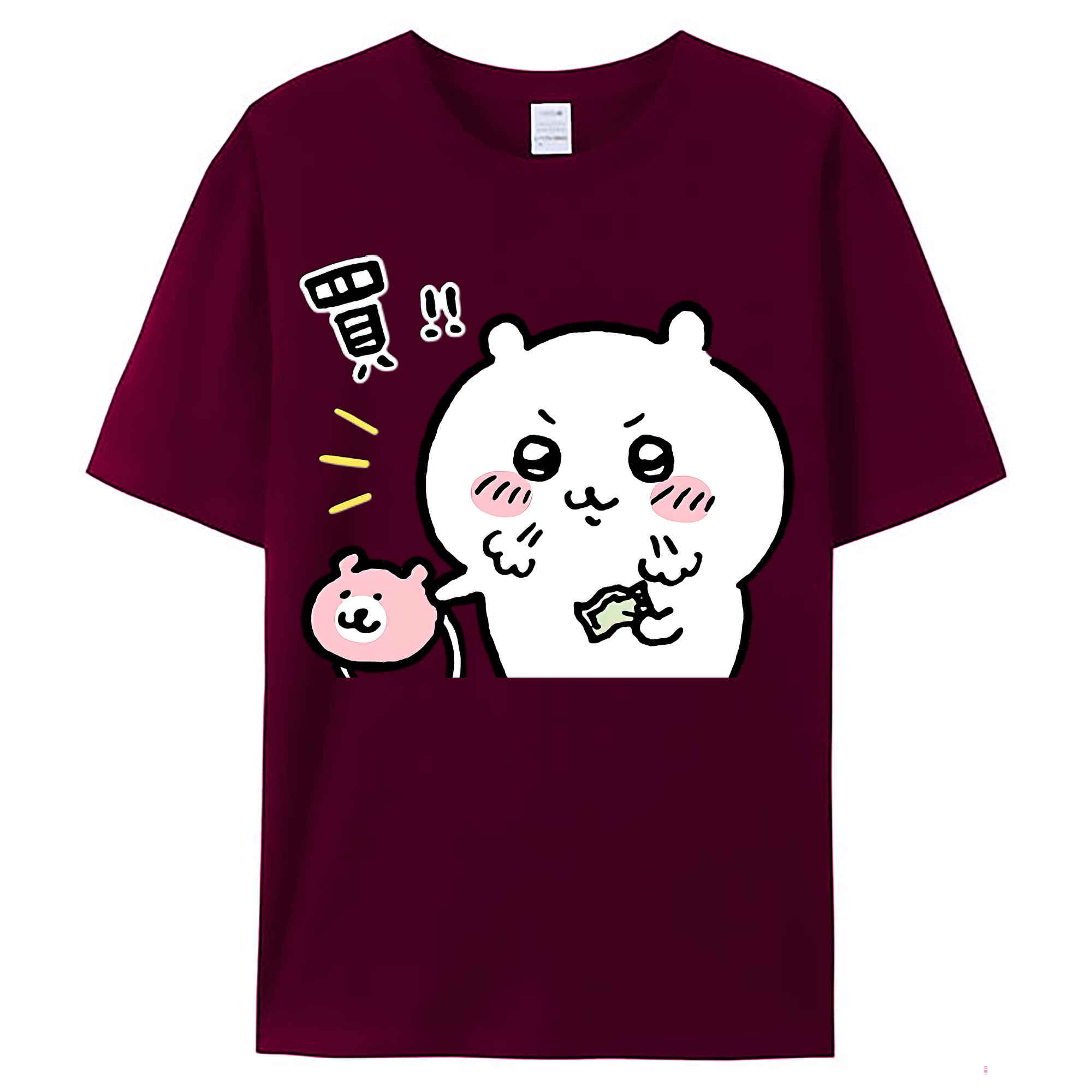 （画像用） ちいかわ ちいかわ Chii-kawa chiikawa レディースカジュアルプリントTシャツ（綿100％）